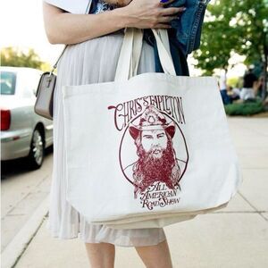 Chris Stapleton All American Road Show Cotton Canvas Large Tote Bag Cream VIP